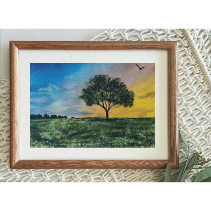 Akwarela Akwarelka Obraz pt: Samotnicy 19x27, Beata Rudecka, obrazy akwarela