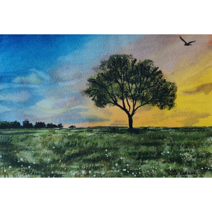 Beata Rudecka - obrazy akwarela - Akwarela Akwarelka Obraz pt: Samotnicy 19x27 foto #3