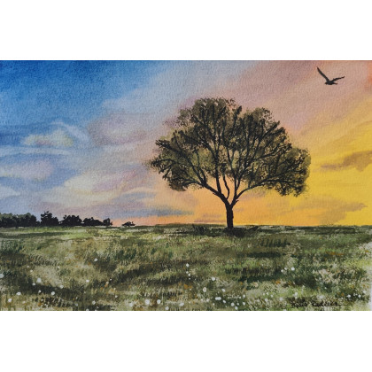 Beata Rudecka - obrazy akwarela - Akwarela Akwarelka Obraz pt: Samotnicy 19x27 foto #4