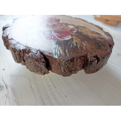 Joanna Podolska - obrazy akryl - Kura na drewnie sosnowym foto #2