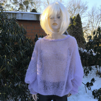 Delikatny moherowy sweter oversize, MarMat, swetry