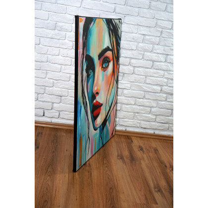 Rafal Stach - obrazy olejne - Girl in Pastel Shades 80x100 foto #3