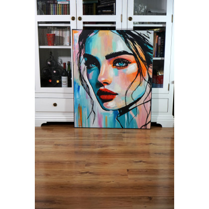 Rafal Stach - obrazy olejne - Girl in Pastel Shades 80x100 foto #5