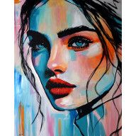 GIRL IN PASTEL SHADES 80X100