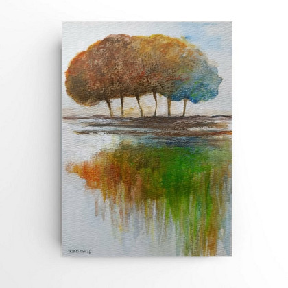 Drzewa - akwarela formatu A5, Paulina Lebida, obrazy akwarela