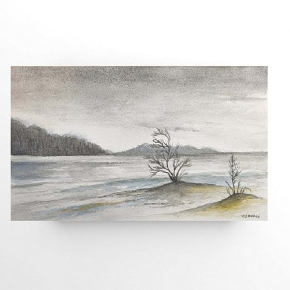Pejzaż -  akwarela formatu 15/25 cm, Paulina Lebida, obrazy akwarela