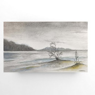 Pejzaż -  akwarela formatu 15/25 cm