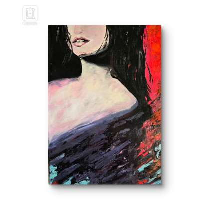 Woman in love, Ewa Mościszko, olej + akryl