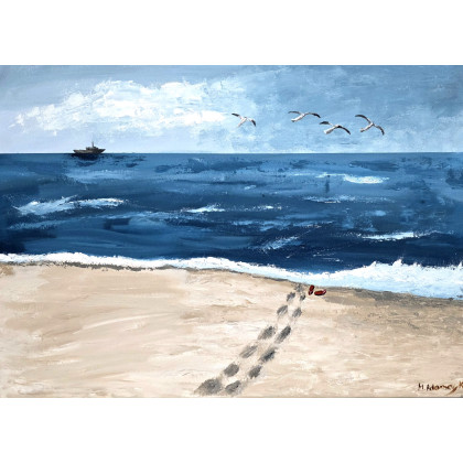 Czerwone japonki, Monika Adamczyk, obrazy akryl