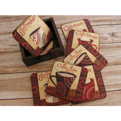 Solomi - ART - podkładki na stół - Podkładki pod kubki - Przerwa na kawę foto #1