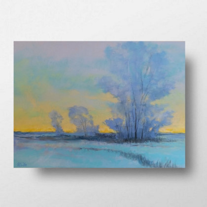 Zima -rysunek pastele, Paulina Lebida, pastele suche