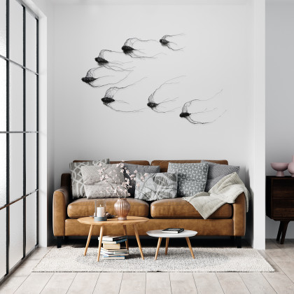 Maja Gajewska - instalacja - Instalacja z metalu nr XVIII - ptaki w kluczu (7 sztuk) foto #4