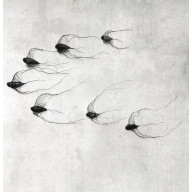 Instalacja z metalu nr XVIII - ptaki w kluczu (7 sztuk)