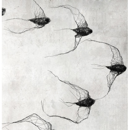 Maja Gajewska - instalacja - Instalacja z metalu nr XIII - ptaki w kluczu (6 sztuk) foto #1