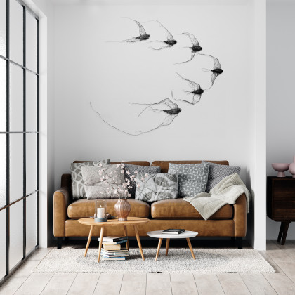 Maja Gajewska - instalacja - Instalacja z metalu nr XIII - ptaki w kluczu (6 sztuk) foto #3