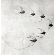 Instalacja z metalu nr XIII - ptaki w kluczu (6 sztuk)