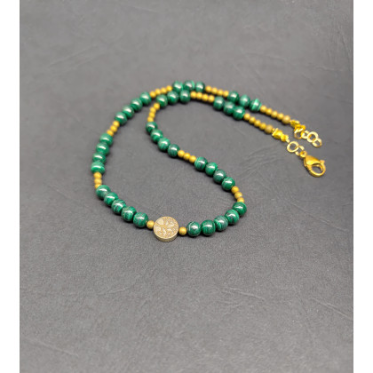 unikatart - korale,naszyjniki - Naszyjnik Malachit Mini Z Drzewkiem Szczęścia foto #2