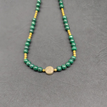 unikatart - korale,naszyjniki - Naszyjnik Malachit Mini Z Drzewkiem Szczęścia foto #3