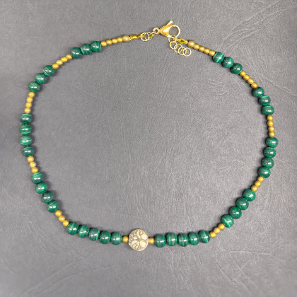 unikatart - korale,naszyjniki - Naszyjnik Malachit Mini Z Drzewkiem Szczęścia foto #4