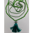 Naszyjnik Długi Sznur Trawa i Szmaragdy