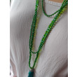 Naszyjnik Długi Sznur Trawa i Szmaragdy