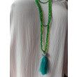 Naszyjnik Długi Sznur Trawa i Szmaragdy