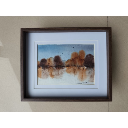 Akwarela Akwarelka Obraz pt: Jesień 13,5 x 19 cm, Beata Rudecka, obrazy akwarela