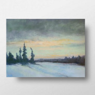 Zima -rysunek pastele