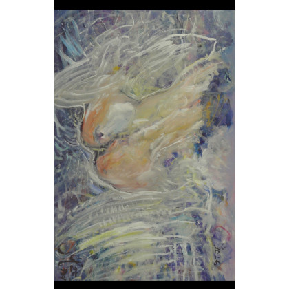 Eryk Maler - obrazy olejne - ANIOŁ, - Akt w pejzażu, 80x120 cm, 2025 foto #1