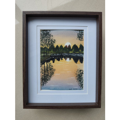 Beata Rudecka - obrazy akwarela - Akwarela Akwarelka Obraz pt: Złota Godzina 13,5 x 19 cm Unikat foto #1