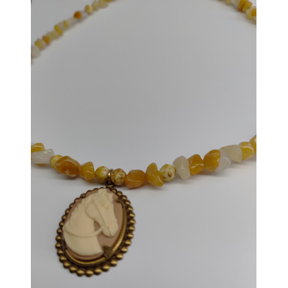 unikatart - korale,naszyjniki - Naszyjnik Koń W Karneolu Korale Kamień foto #1