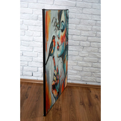 Rafal Stach - obrazy akryl - My Robin Friend 80x100 foto #2