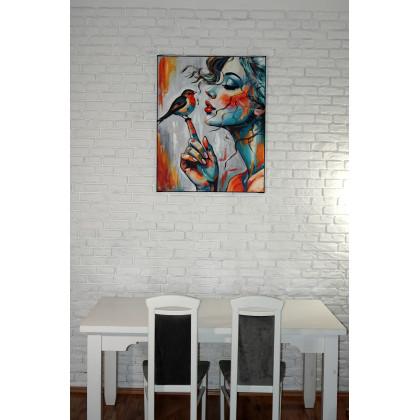 Rafal Stach - obrazy akryl - My Robin Friend 80x100 foto #4