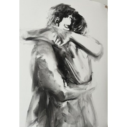 Studio.Sensual - rysunek węglem - Przytul - 100x70 foto #2