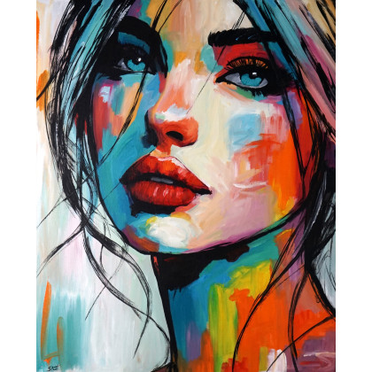 Alice - Warm Gaze 80x100, Rafal Stach, obrazy akryl