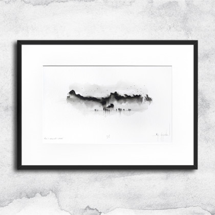 Unikat - tusz i akwarela w oprawie (nr3), Maja Gajewska, obrazy akwarela