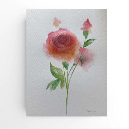 Róże- akwarela 24/18 cm, Paulina Lebida, obrazy akwarela