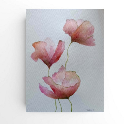 Maki- akwarela 24/18 cm, Paulina Lebida, obrazy akwarela