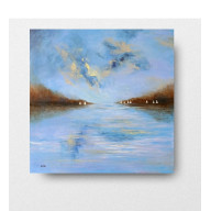 Białe łodzie- obraz akrylowy 60/60 cm