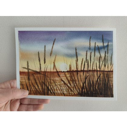 Akwarela Akwarelka Obraz pt: Po Drugiej Stronie 15 x 21 cm Unikat, Beata Rudecka, obrazy akwarela