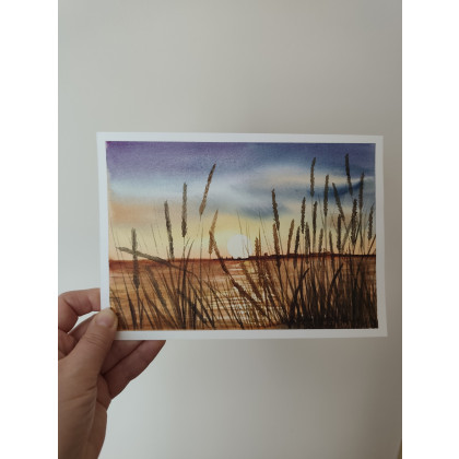 Beata Rudecka - obrazy akwarela - Akwarela Akwarelka Obraz pt: Po Drugiej Stronie 15 x 21 cm Unikat foto #4