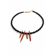 NASZYJNIK KAMIEŃ KSIEŻYCOWY KORAL CZERWONY