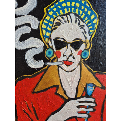 Marlena Kuć - obrazy olejne - kobieta z czarnego tła foto #1