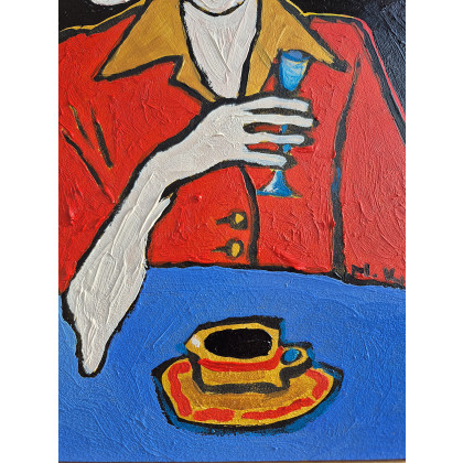 Marlena Kuć - obrazy olejne - kobieta z czarnego tła foto #3