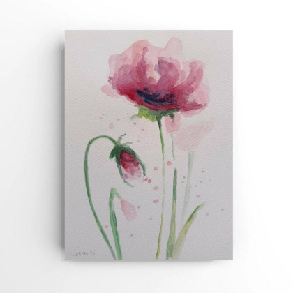 Maki- akwarela 24/18 cm, Paulina Lebida, obrazy akwarela