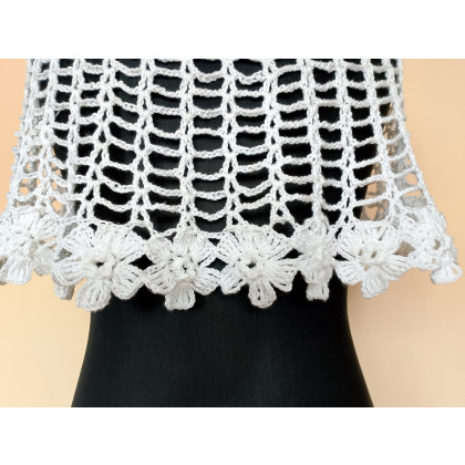 Biała pelerynka z jedwabiem i kaszmirem, Danuta Zgoł, szale