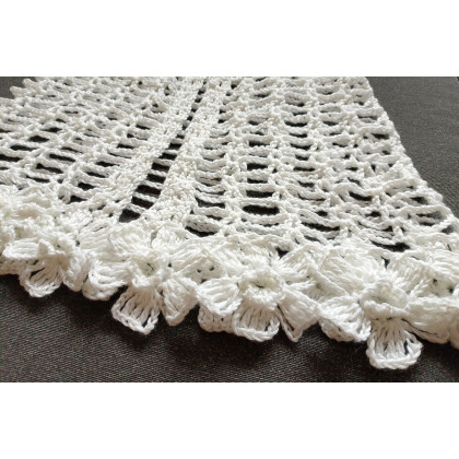 Danuta Zgoł - szale - Biała pelerynka z jedwabiem i kaszmirem foto #3