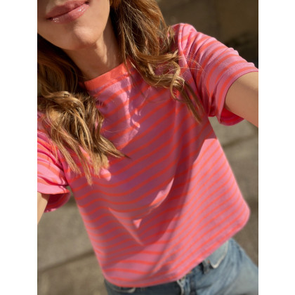 Marta Hajduk-Pawlica - bluzki - Fantasy / fluo - bawełniany t-shirt z kolorowym ściągaczem foto #3