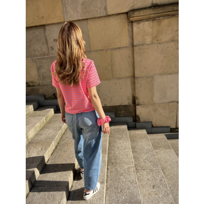 Marta Hajduk-Pawlica - bluzki - Fantasy / fluo - bawełniany t-shirt z kolorowym ściągaczem foto #4