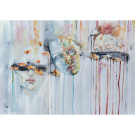 KOBIETA - JESIEŃ - AKWARELA